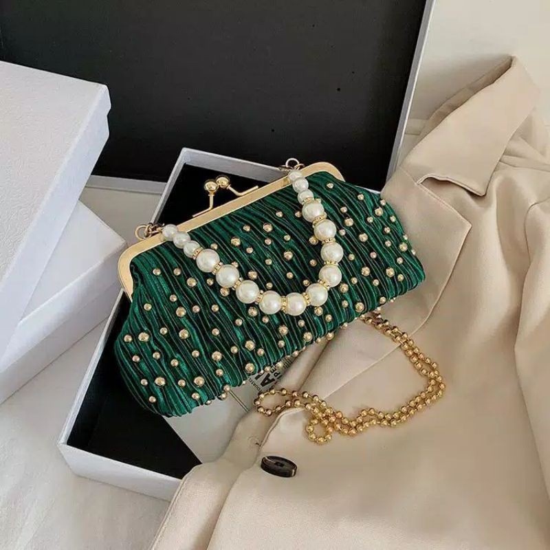 BJ43232 - BLUEGRAY/GREEN/PINK/PURPLE/WHITE - TAS SLEMPANG JINJING TOTEBAG HANDBAG PESTA CLUTCH MANIK MEWAH BLINK MUTIARA TAS WANITA FASHION IMPORT MODIS ELEGAN TERMURAH TERLARIS TERBARU BAGSTORE JAKARTA TAS BATAM CR7492 BQ3232 LT1979 EL5772 JT32348