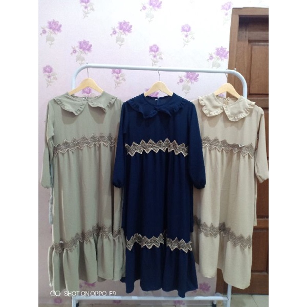 MIDI dress+pashmina anak/1.MIDI dress anak crinkle/MIDI dress+pashmina/midi dress renda anak/MIDI cr