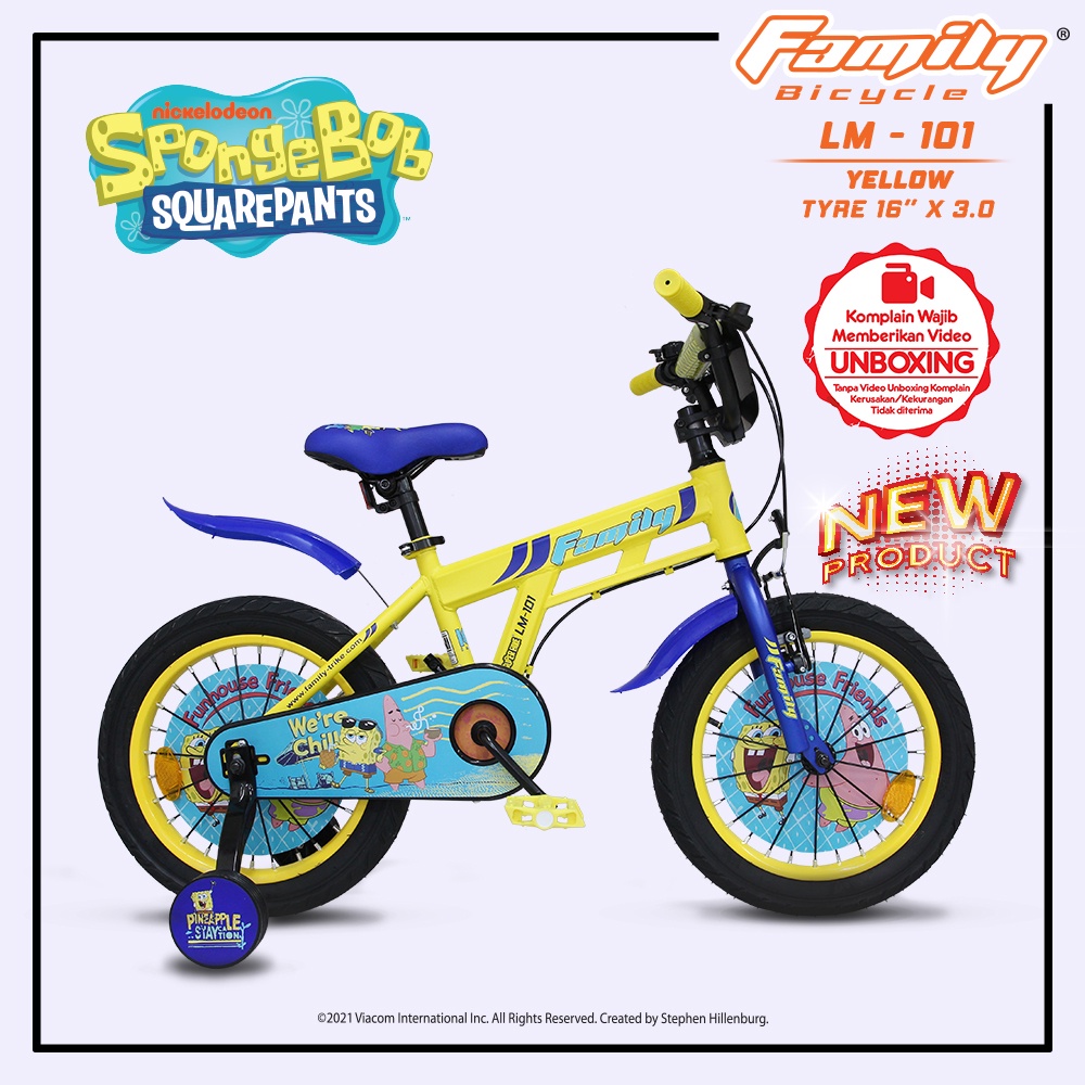 Sepeda Anak Roda Dua by Family LM-101 16 inch SpongeBob SquarePants