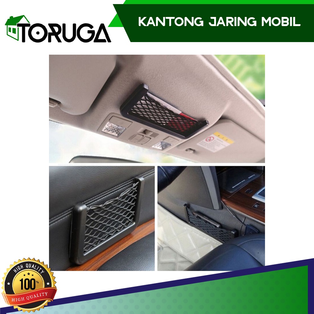 Car Net Organizer Pockets Bag Kantong Jaring Mobil Penyimpanan barang TEMPAT HANDPHONE 8 X 15 CM