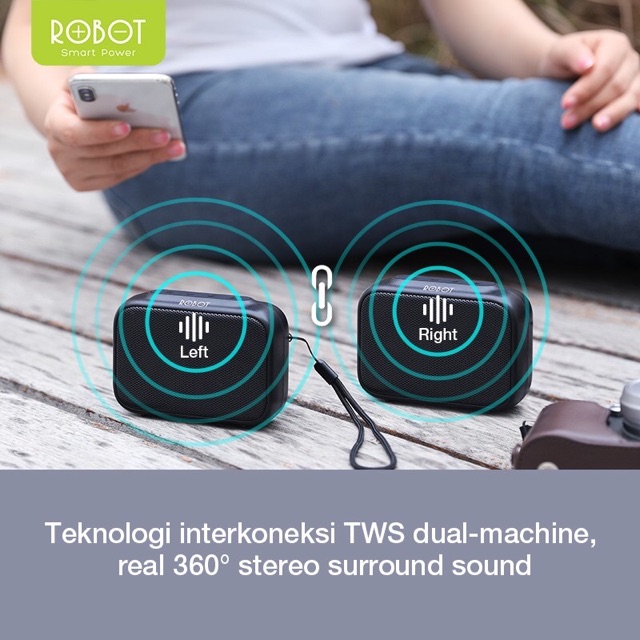 Speaker Bluetooth Robot RB100 RB 100 / RB110 RB 110 Portable Wireless Super Bass Mini Stereo Original - Garansi 1 Tahun