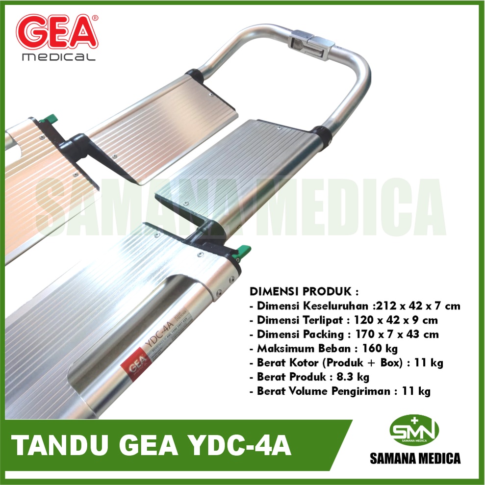 Tandu Lipat Aluminium Scoop Strecher YDC 4A GEA Kuat MURAH Kuat Beban Max 160kg