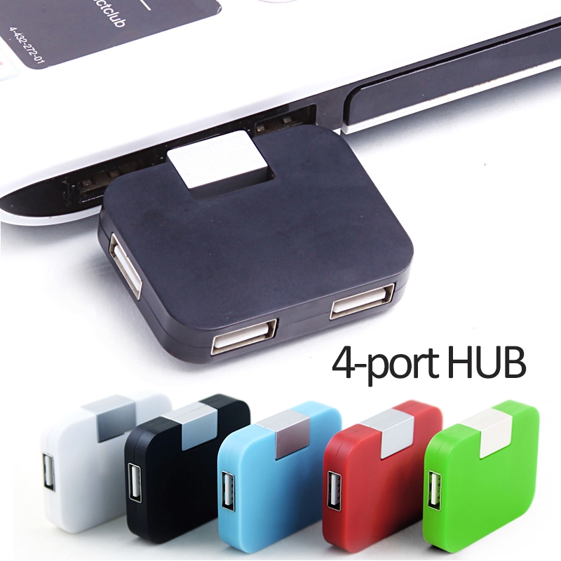 Usb 2.0 Lipat Persegi 4port HUB USB 2.0 Lipat Persegi 4-port HUB Hitam/Putih/Hijau/Biru/Merah Berputar USB Semiper Mobil U Disk Set Perangkat Ekstensi