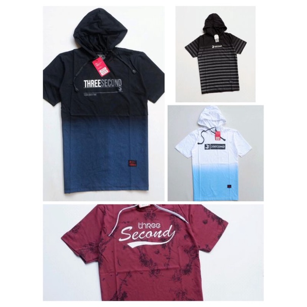 KAOS HOODIE PREMIUM KAOS 3SECOND KAOS DISTRO HOODIE LENGAN PENDEK ATASAN PRIA KAOS PRIA BAJU PRIA