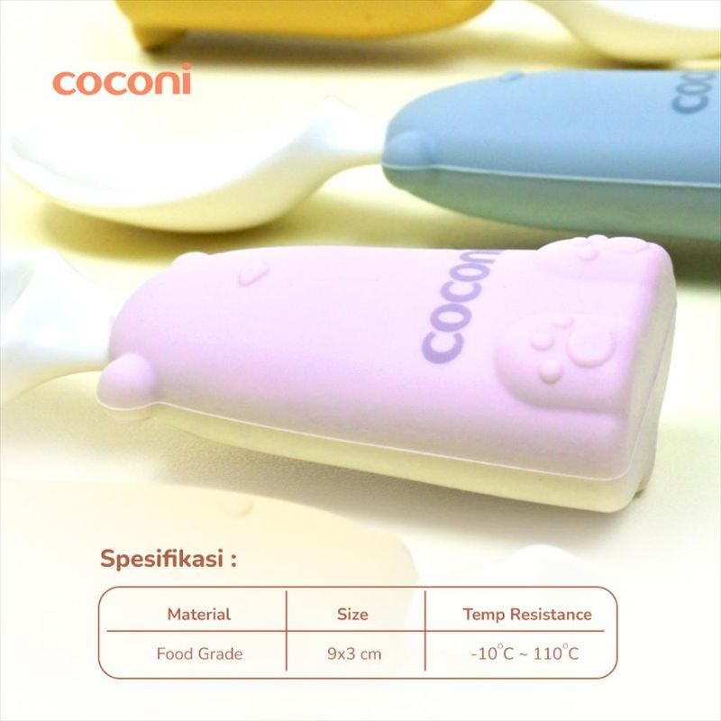 Coconi Little Bear Fork &amp; Spoon Set / Sendok Garpu Bayi BLW