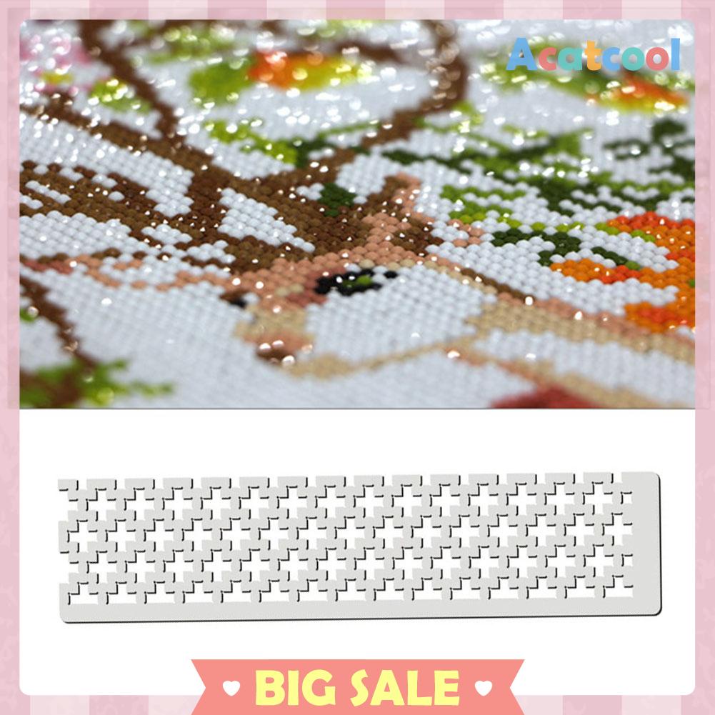 125 Penggaris Lukisan Diamond Cross Stitch DIY Bentuk Kotak