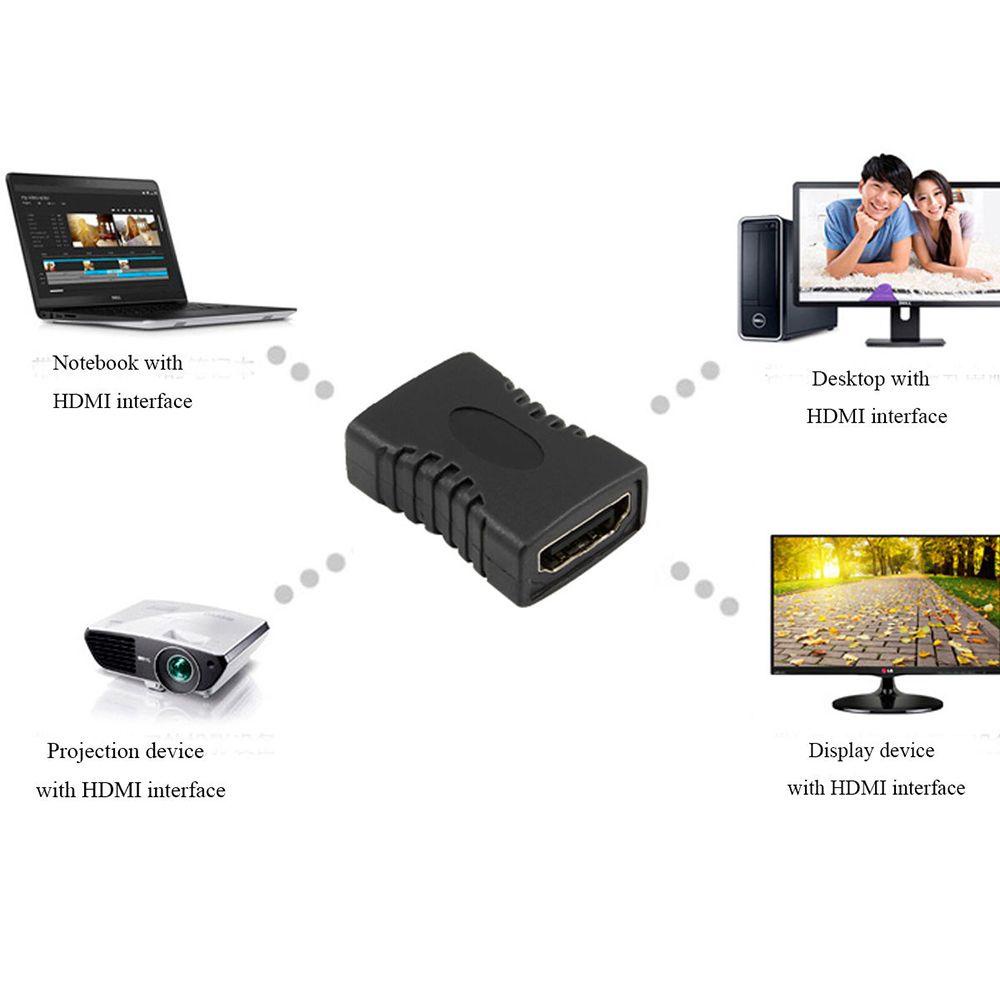 POPULAR Populer 2Pcs Konektor HDMI Hitam Converter Adapter Coupler