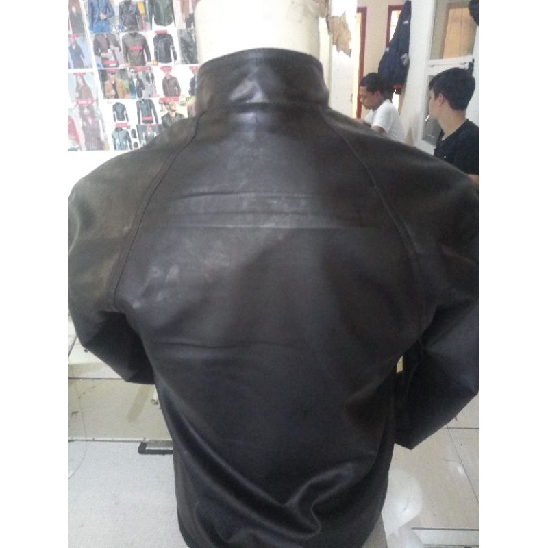 Jaket semi kulit sintetis pria