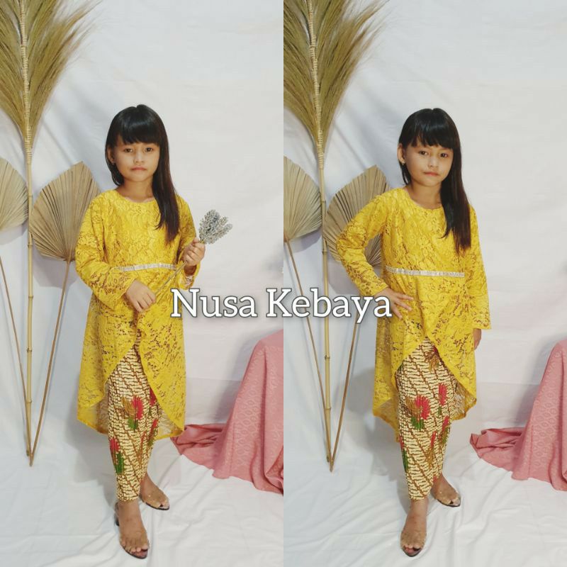 TERMURAH setelan Kebaya Brukat Anak SD SMP Untk Kartinian wisuda Umur 34 56 78 910 1112 Baju Anak