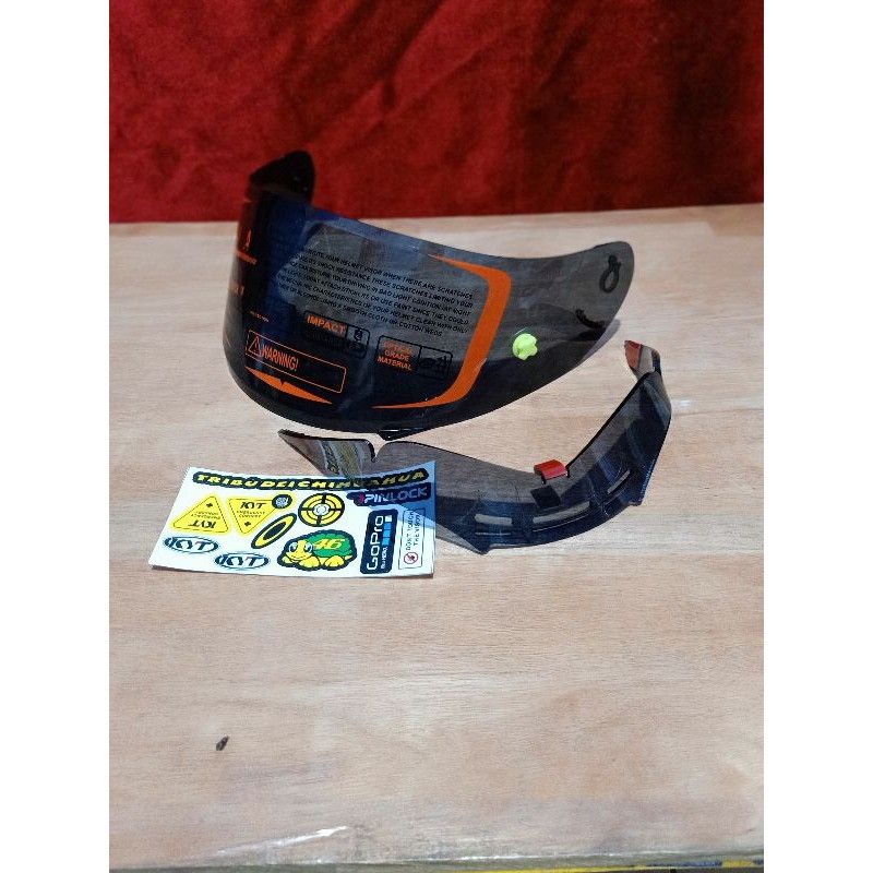 Paket Kaca Flat Visor Kyt Rc-7 R10 K2r Mds Viktory + TOPost+ Spoiler PNP KYT RC7 .R10. K2R MDS Viktory DLL. Murah Kualitas Mewah