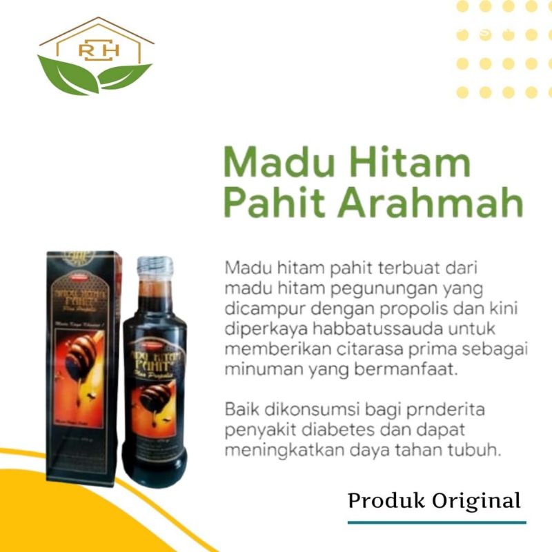 

Madu Hitam Pahit Ar rohmah plus propolis
