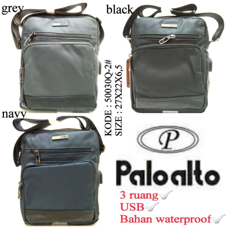 TAS SELEMPANG COWOK PALO ALTO 50030Q-2 TERBARU WARNA ABU HITAM DAN NAVY TERMURAH