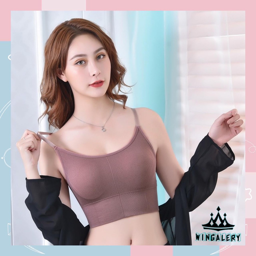 WINGALERY Bra Wanita Model One-Piece Bra Bralette Push Up dengan Bahan Tipis Korea 1038