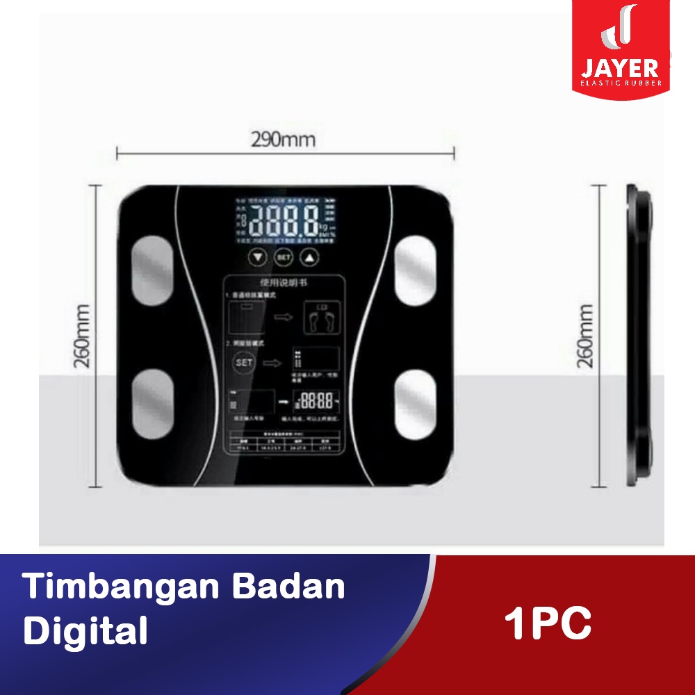 Timbangan Badan Digital Fat Body Controling / Timbangan badan kaca