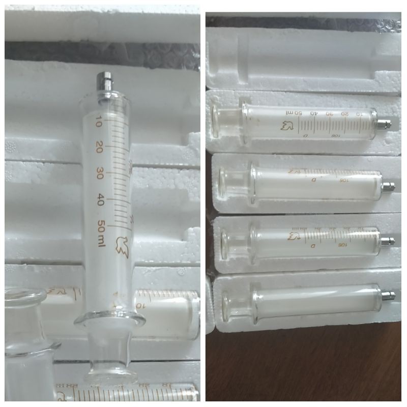 Syringe Spuit Metal Glass 50 cc/ml Metal Luer Lock