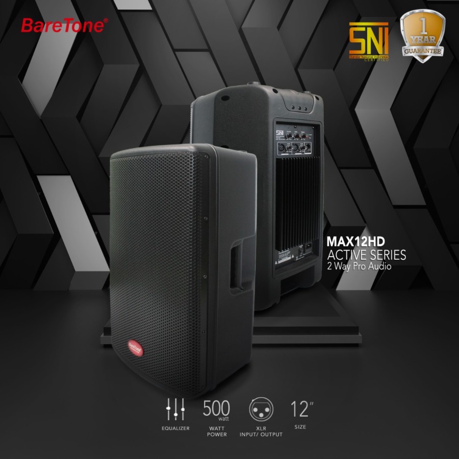 Speaker Aktif Baretone 12 inch MAX12HD MAX-12HD Baretone MAX12HD 500W