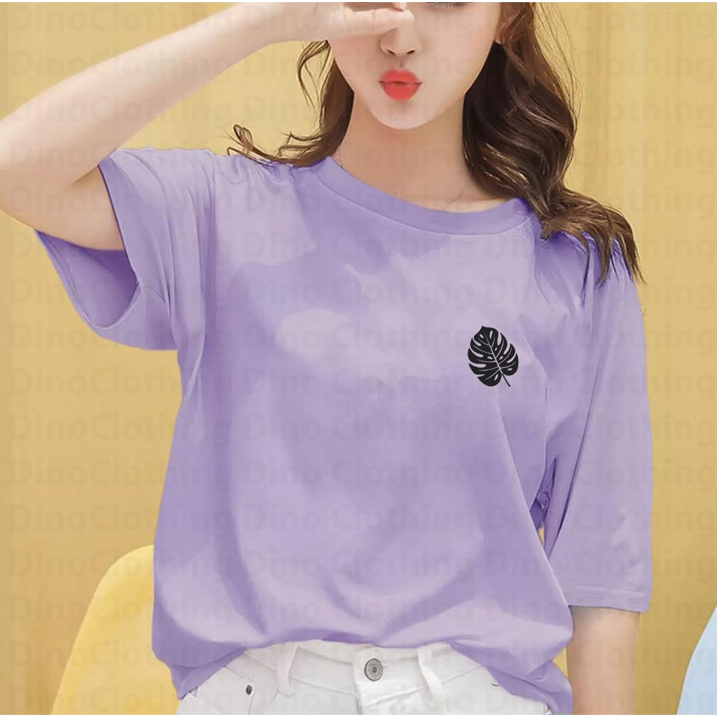 DINO CLOTHING - KAOS WANITA MONSTERA LEAF/ KAOS WANITA OVERSIZE / KAOS WANITA KATUN PREMIUM/KAOS WAN