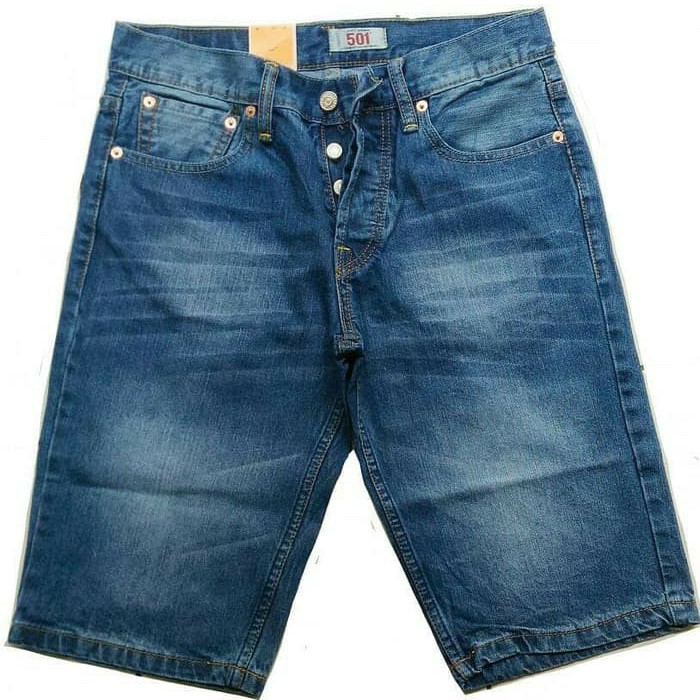 Celana levis 501 pendek terbaru biru terang kualitas import terbaik