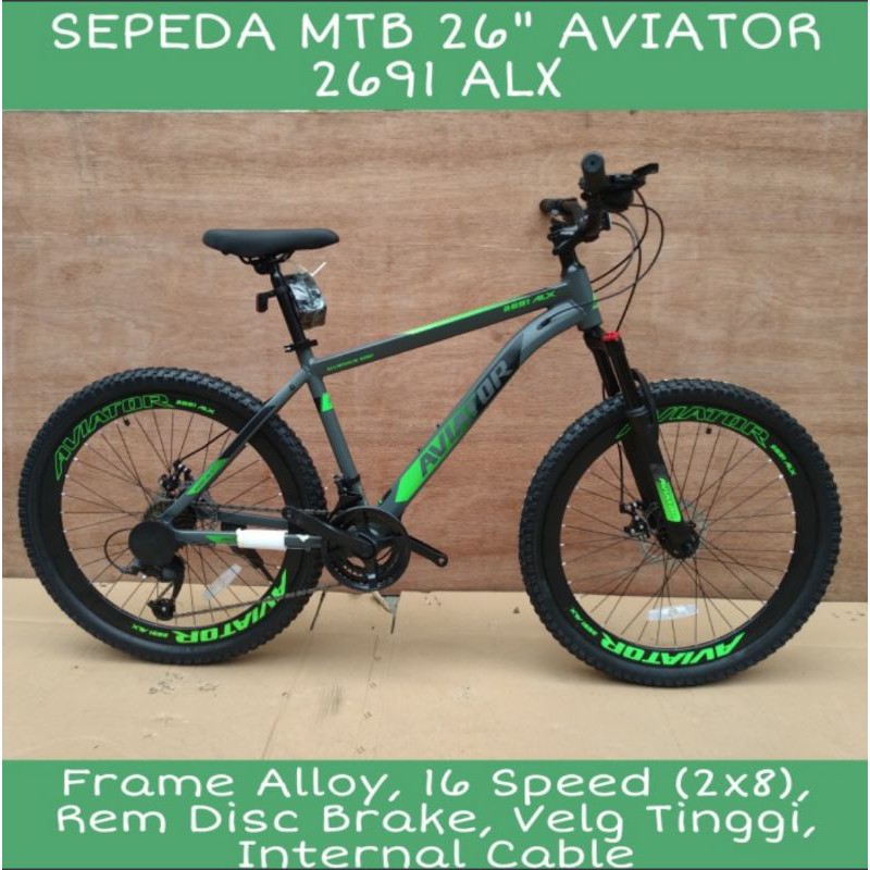 Sepeda Gunung MTB 26 Inch Aviator 2691 ALX VT frame Alloy