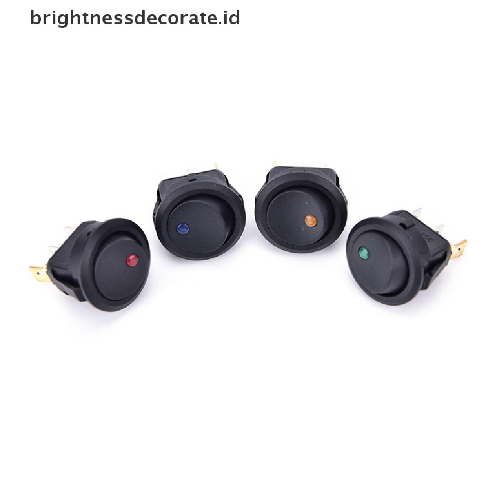 (Birth) 4pcs Saklar Rocker On / Off 12v Anti Air Bentuk Bulat Dengan Lampu Led Untuk Mobil / Perahu