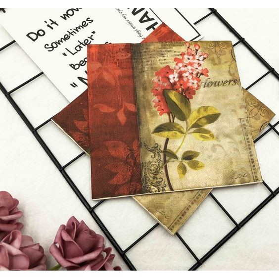 Decoupage Napkin - Tissue Decoupage 2Ply FL - Flower Letter21 #01