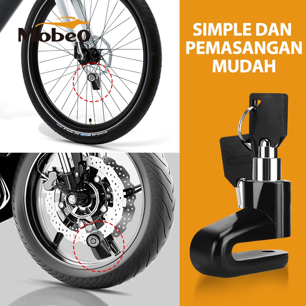 Mobeo - Gembok Cakram Kunci Gembok Sepeda dan Motor Motor Lock-3