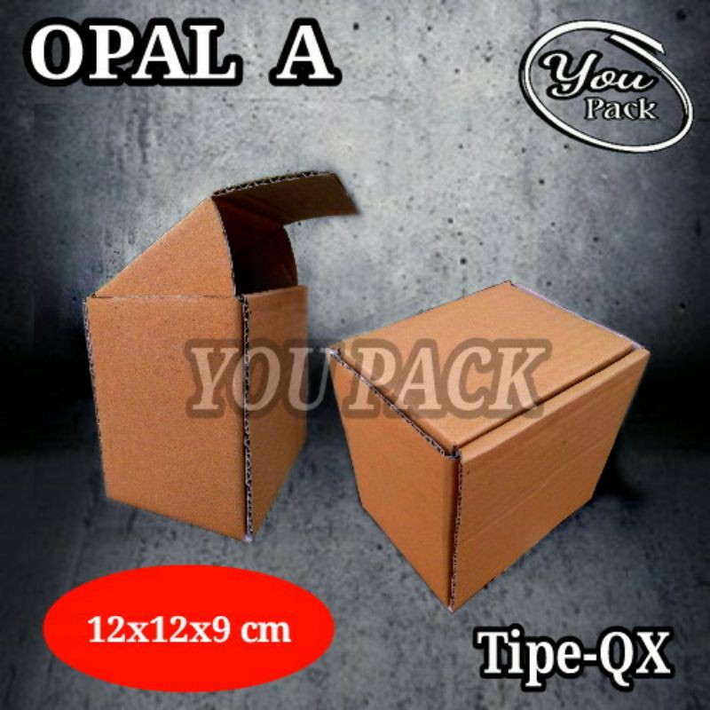 

KOTAK KARDUS OPAL A 12X12X9 CM TIPE-QX COKLAT POLOS DUS BOX PACKING