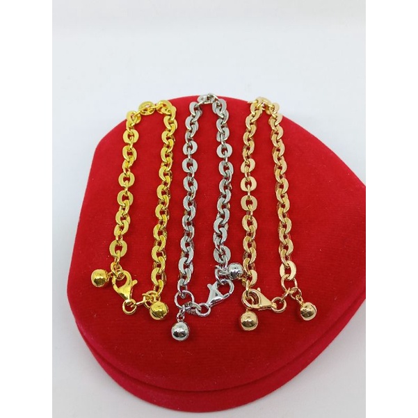 gelang rantai nori hollo +2bel/ gelang perak asli silver 925 lapis emas/ gelang fashion wanita