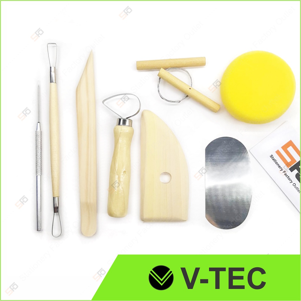 

Modelling Clay Tool V-Tec Set 8 - Alat Ukir Kayu Besi E 005-8B - SFO Semarang Official