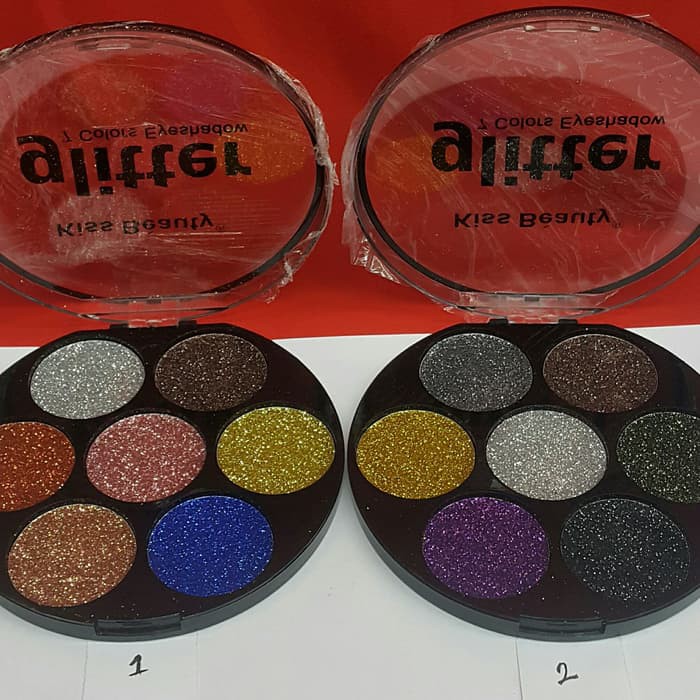 ey253 KISS BEAUTY GLITTER 7 COLORS EYESHADOW