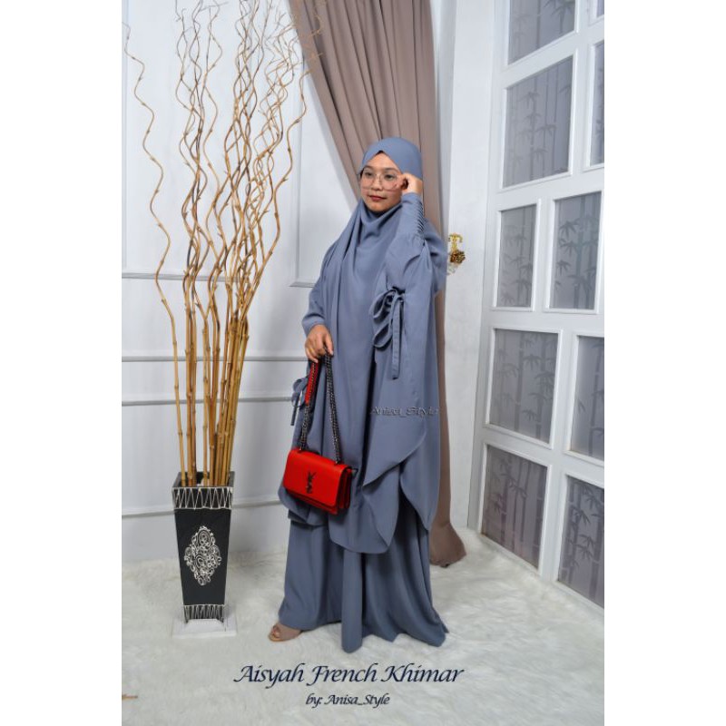 GAMIS SET FRENCH KHIMAR / AISYAH FRENCH KHIMAR / CADAR MENYATU ANTI GERAH