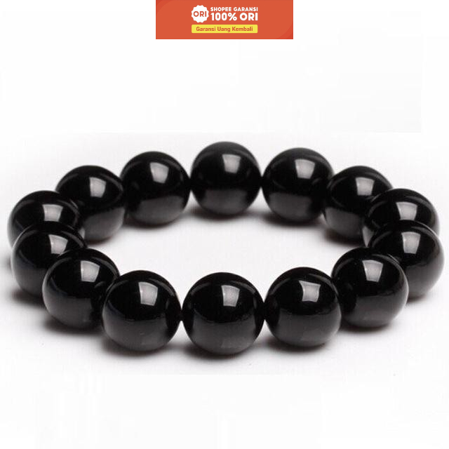 [Bayar di Tempat] Gelang Natural Giok Hitam Black Onyx