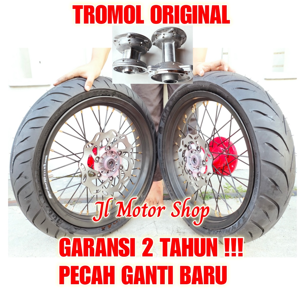 Wheelset Ban Velg Set SuperMoto CRF150 KlX CRF 150 L WR155 D-Tracker CRF150L - Velg Super Moto KLX 150 CRF 150 - Paketan Velg SuperMoto KLX 150 KLX150 CRF150L FULL SET VELG SUMO KLX CRF WR