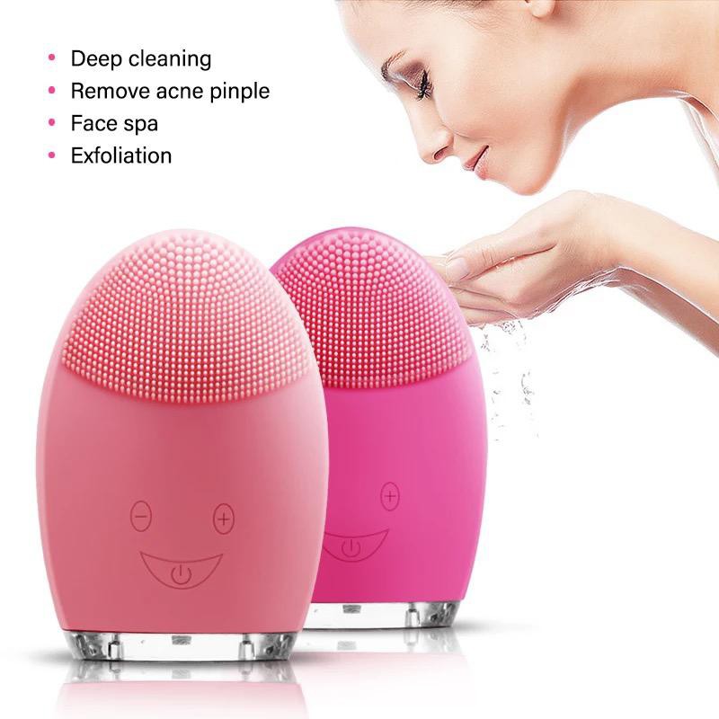 Pembersih Wajah Silikon Tahan Air Listrik Mesin Pembersih Wajah Alat Sikat Pijat Yang Nyaman