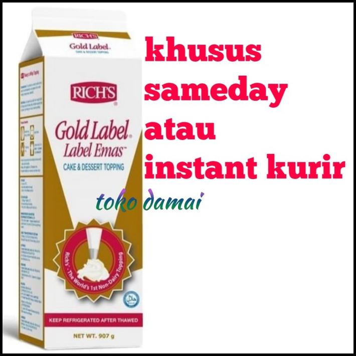 

Wipping Cream Rich Gold Label 907Gr(Khusus Kurir Sameday/Instant)
