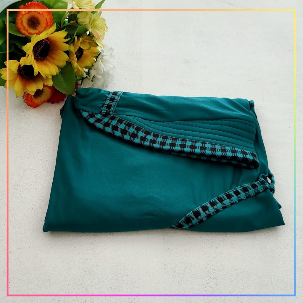 Hijab Instan Jersey Serut Kotak List Inayah Bergo Irene Polos-SRT LIST TOSCA TUA