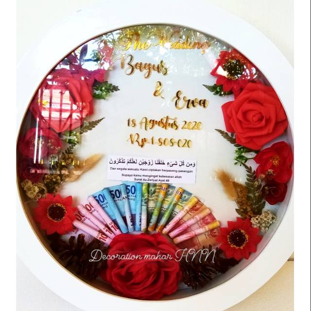 MAHAR PERNIKAHAN bulat bunga uang premium (MAHAR UANG) MAHAR BUNGA MAWAR