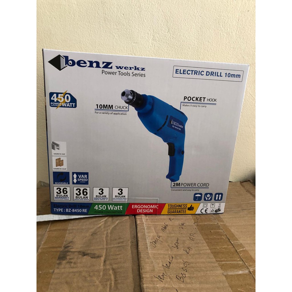 Mesin Bor Listrik BENZ 10 mm Electric Drill BZ8450RE