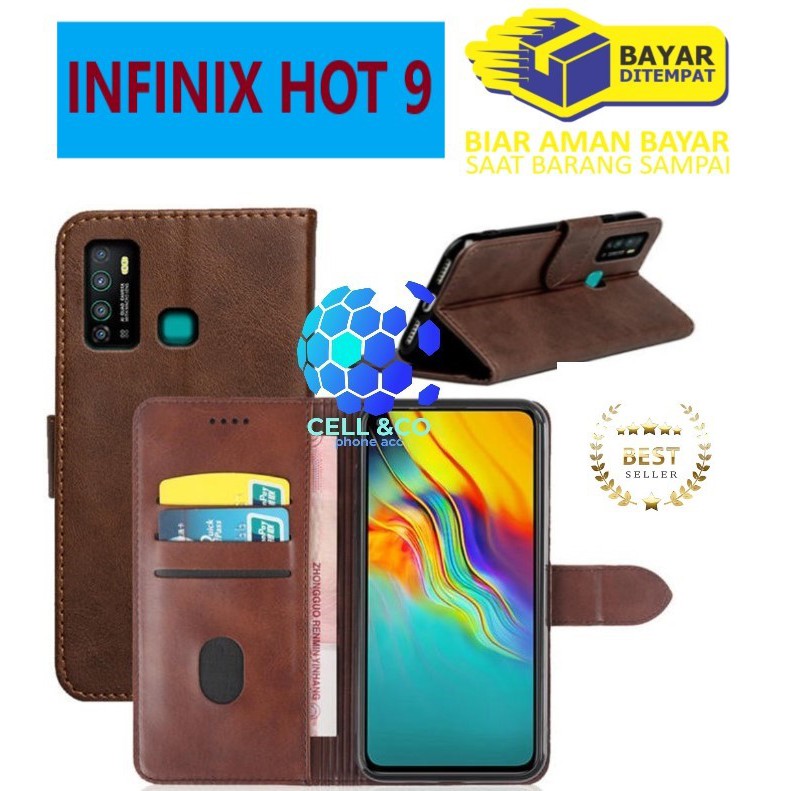 Flip cover INFINIX HOT 9 Flip case buka tutup kesing hp casing hp flip case leather wallet