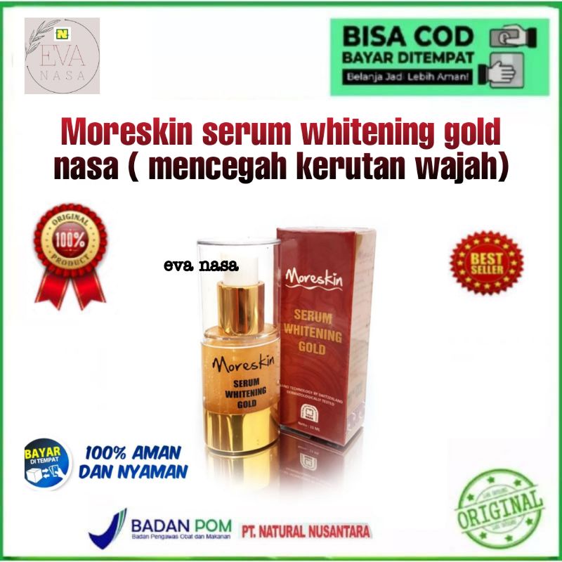Moreskin Serum Whitening Gold / original nasa // agen nasa original // serum jerawat // serum flek h