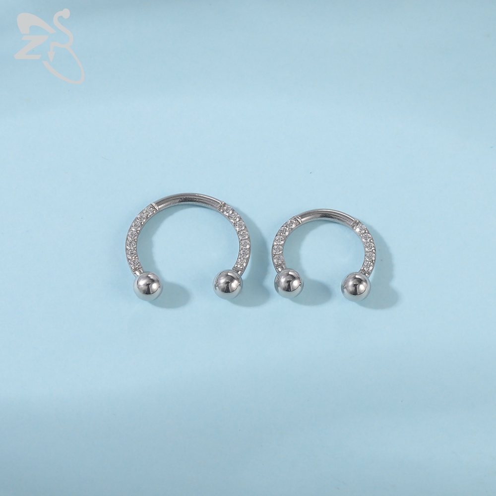 1pc Cincin Tindik Telinga Hidung Bahan Stainless Steel 16g 8 / 10mm