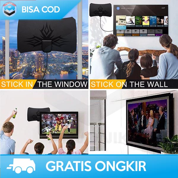 ANTENA INDOOR TV DIGITAL HDTV TAFFWARE 50 MIL SIGNAL BOOSTER MURAH ORI