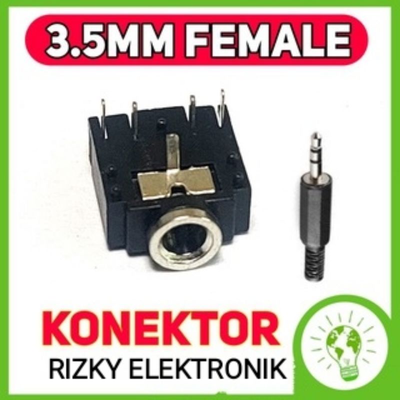 Soket Socket Konektor Audio Stereo Female 3.5mm 5 Pin Kaki PCB