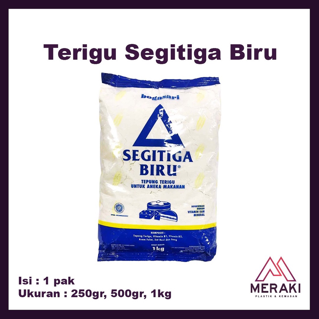 

Tepung Terigu Segitiga Ekonomi 250gr 500gr 1kg Bogasari