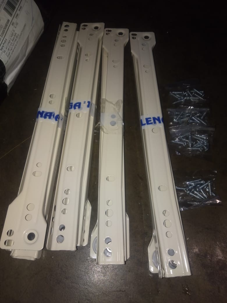 Rel Laci Lenaga By Huben 30 Cm 1 Set (2 Pcs). Biasa Roda Singel Track Putih Free Skrup