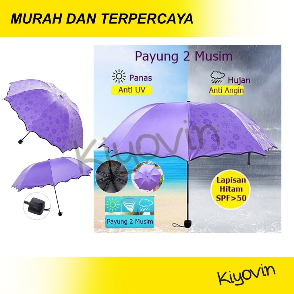 PAYUNG LIPAT 3D 3 DIMENSI MAGIC KELUAR MOTIF BILA KENA HUJAN UMBRELLA