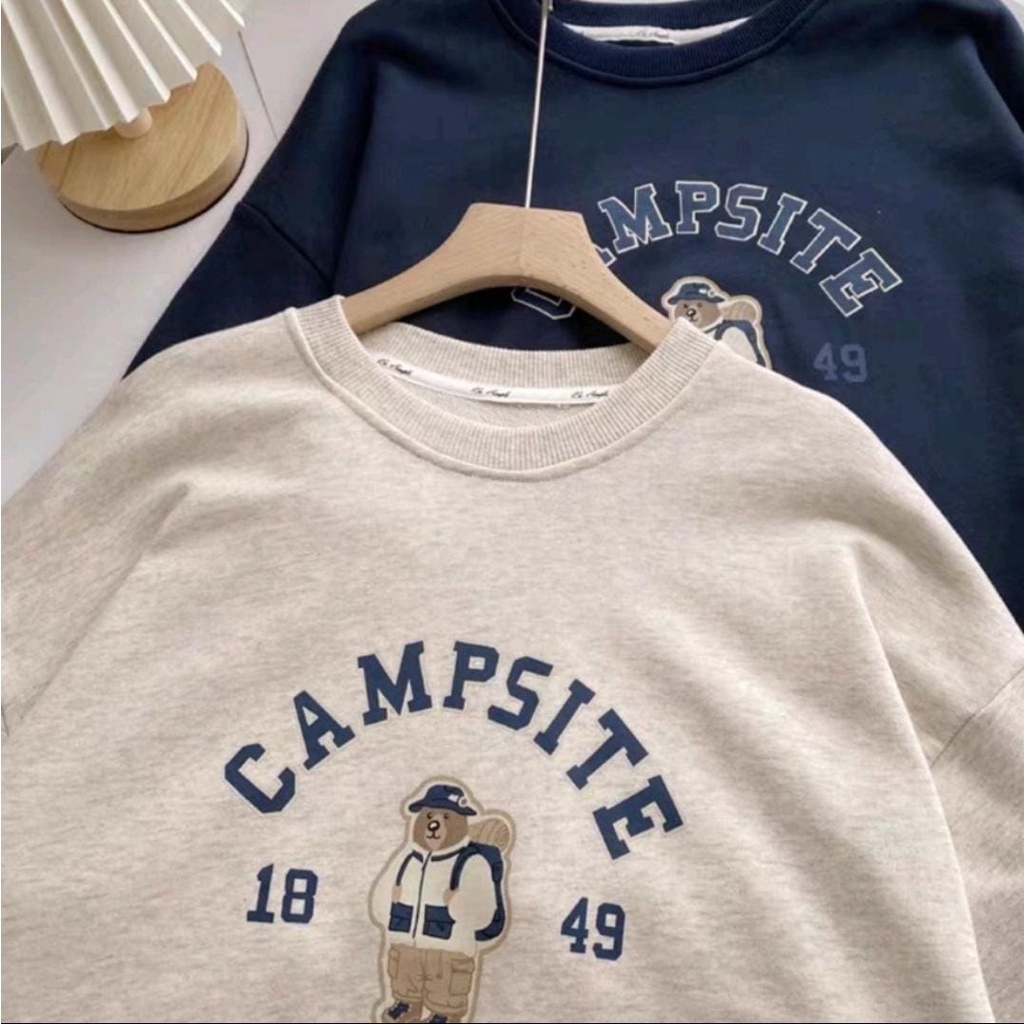 SWEATER WANITA CAMPSITE 1894 SIZE M - XXL CREWNECK SWEATER CEWEK - ATASAN TEBAL HALUS PREMIUM