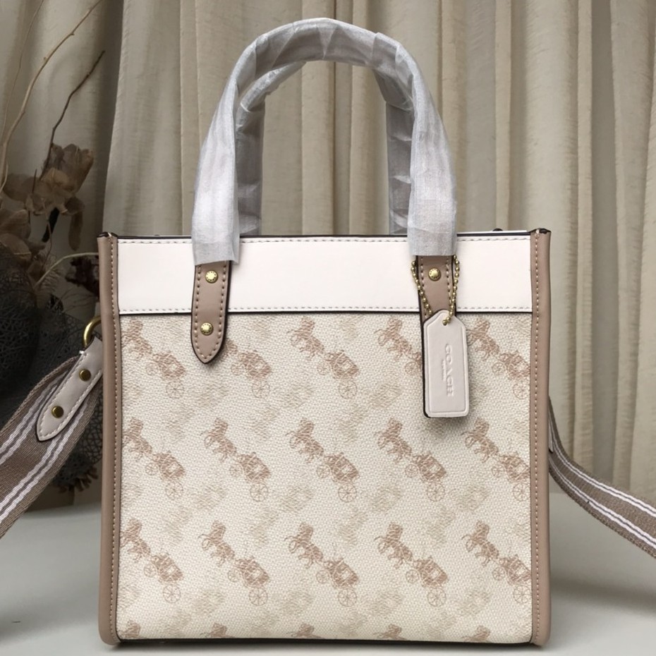 COACH 3865 Field 22 Gaya Baru Tas Tangan Tas Bahu Kanvas Mommy Tas Belanja Kapasitas Besar
