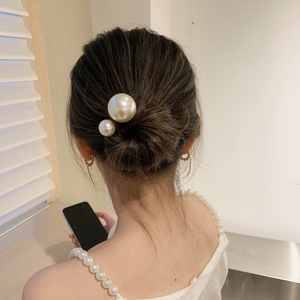 Jepit Rambut Hias Mutiara Imitasi Gaya retro Perancis Untuk Wanita