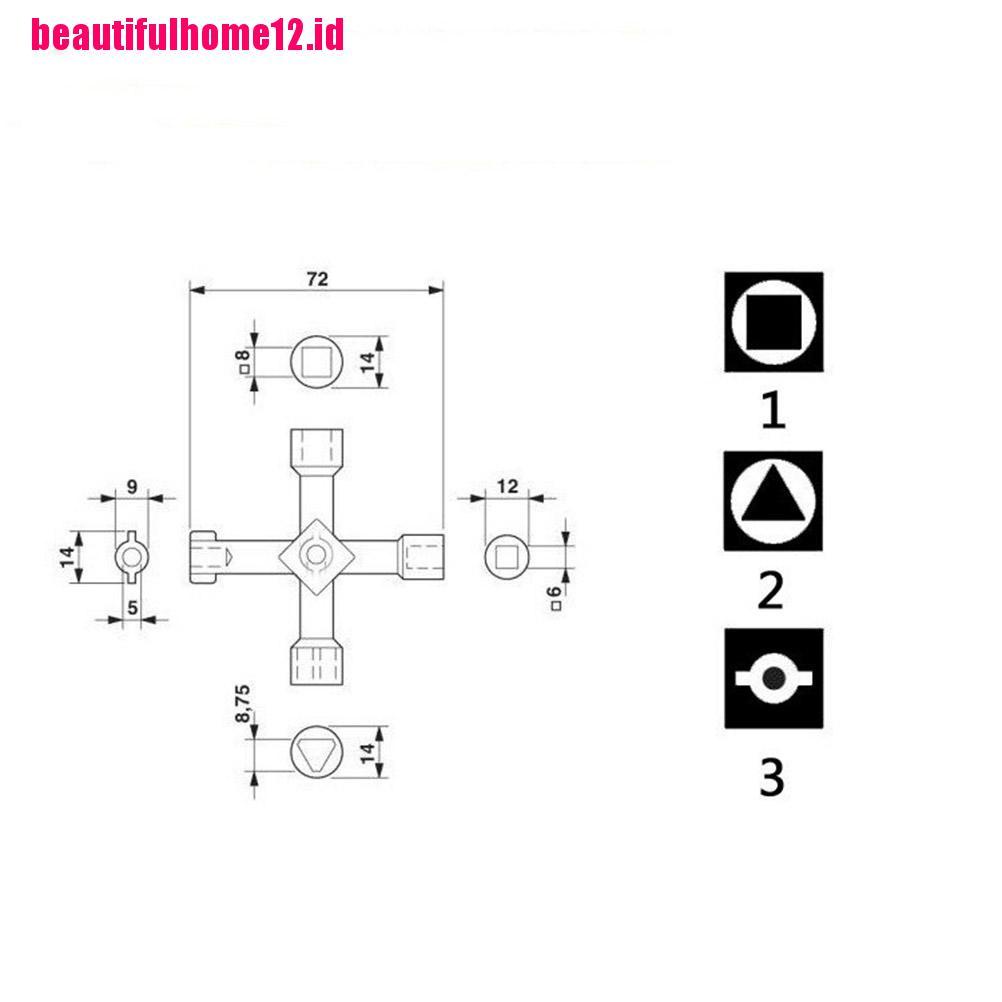 1 Pc Kunci Pas 4 In 1 Universal Bentuk Persegi Segitiga